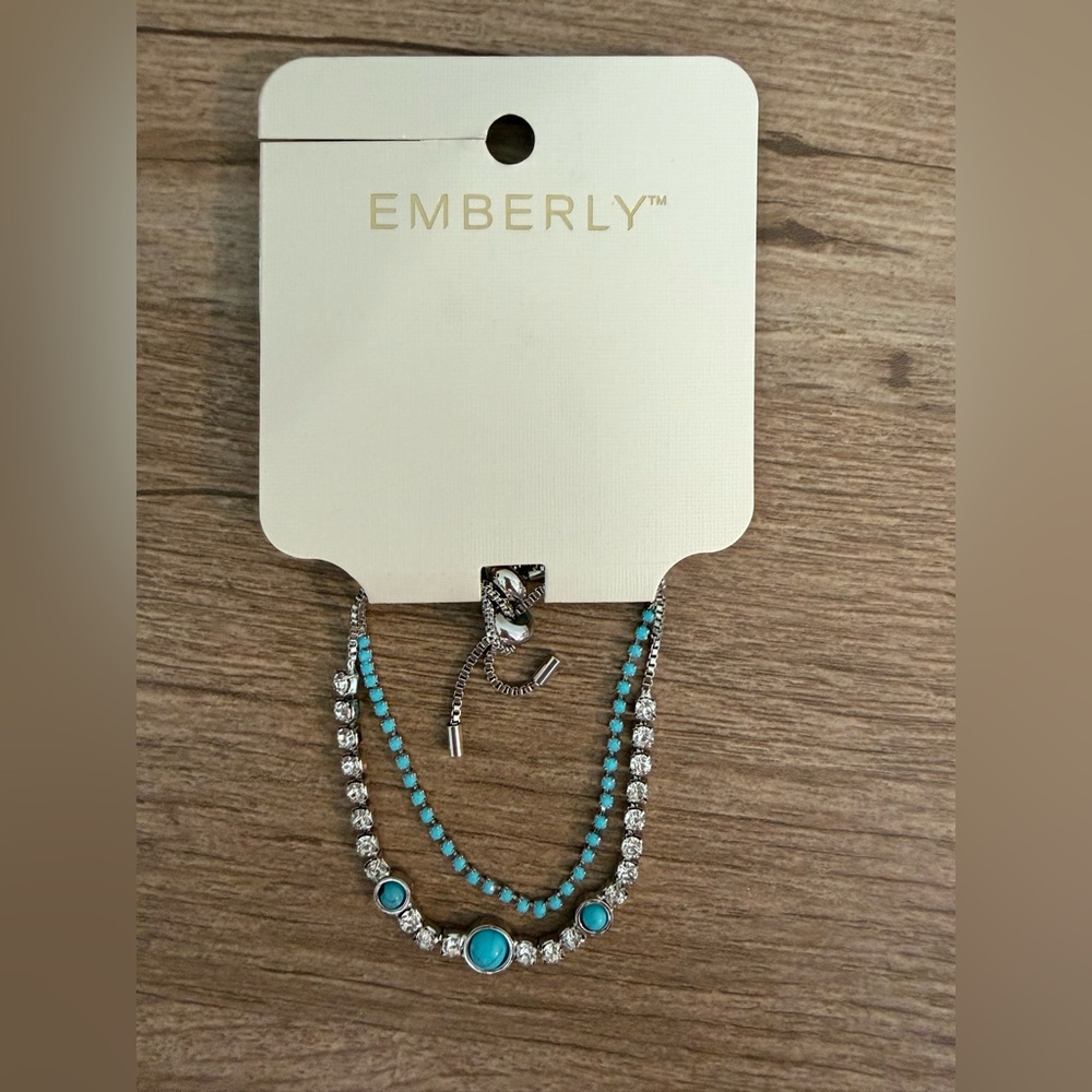 EMBERLY Silver and Turquoise Bracelets, NWT
